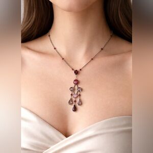 Vintage Chandelier Necklace | Silver Tone Y2K